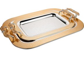 Dienblad Maghreb - Oosters dienblad -  Set van 2 - Goud