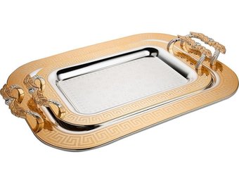 Dienblad Maghreb - Oosters dienblad - Set van 2 - Goud