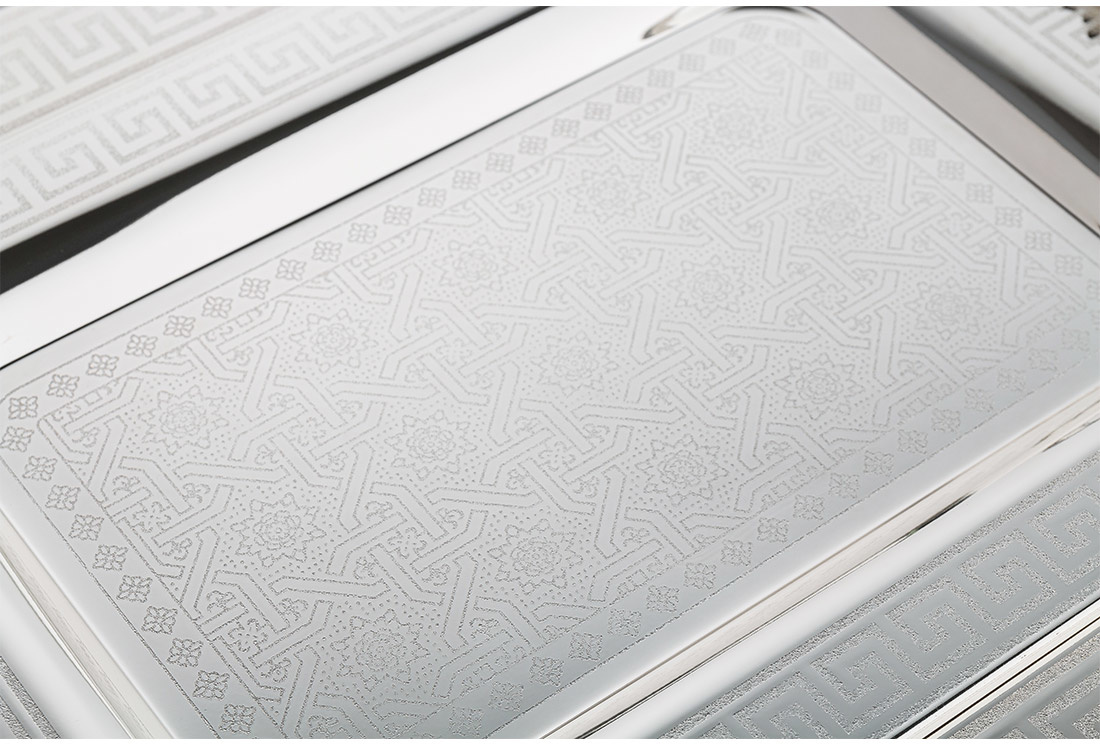 Dienblad Maghreb - Oosters dienblad - Set van 2 - Zilver