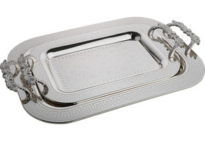 Dienblad Maghreb - Oosters dienblad - Set van 2 - Zilver