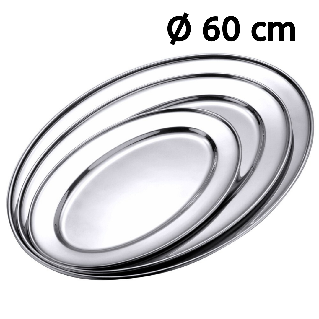 Serveerschaal roestvrij staal ovaal 60 cm