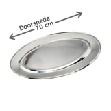 Serveerschaal roestvrij staal ovaal 70 cm