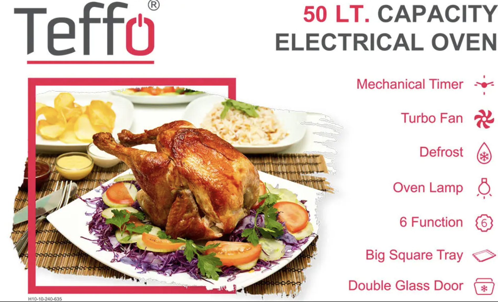 Elektrische Grill oven 50 Liter Teffo