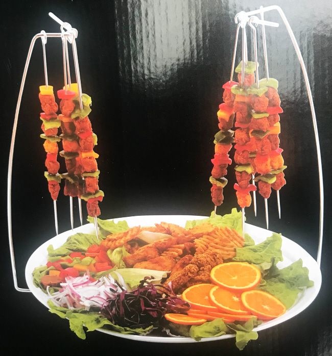 Spiesstandaard set van 2 met 8 sate prikkers 47 cm