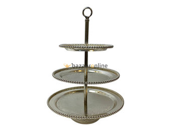 Etagère zilver 3-laags rond