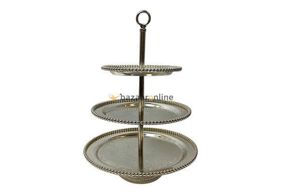 Etagère zilver 3-laags rond