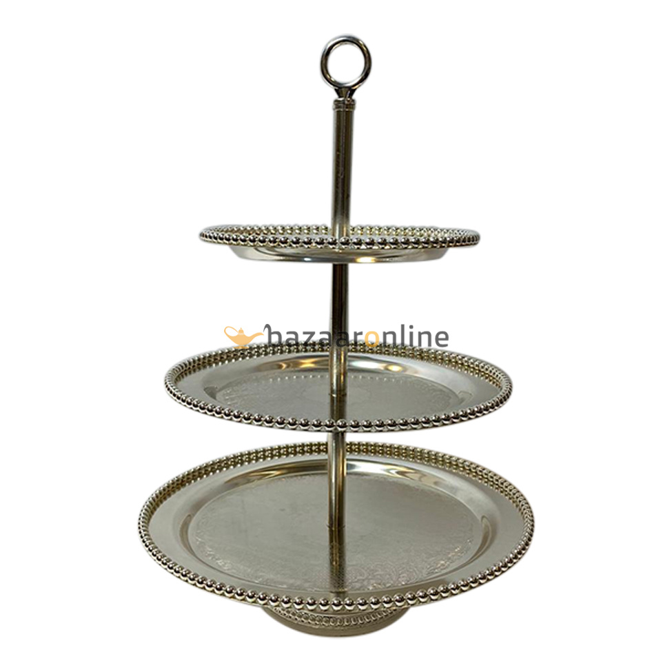 Etagère zilver 3-laags rond