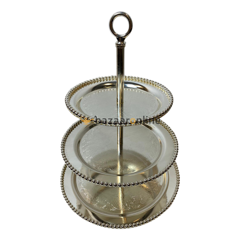 Etagère zilver 3-laags rond