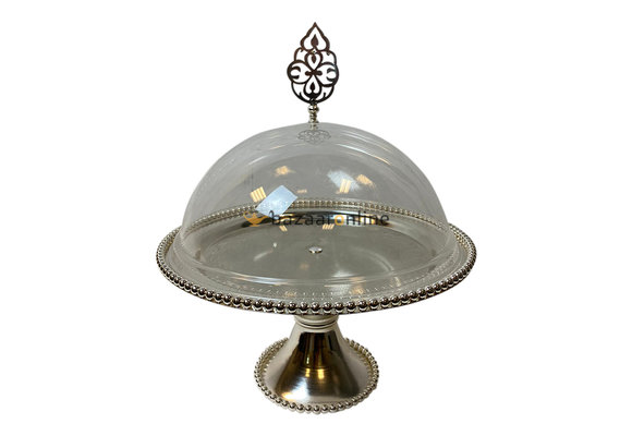 Taartplateau met deksel - Zilver