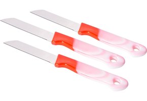 6-delige aardappel schilmesjes met kartelrand - rood