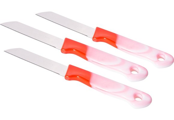 6-delige aardappel schilmesjes met kartelrand - rood