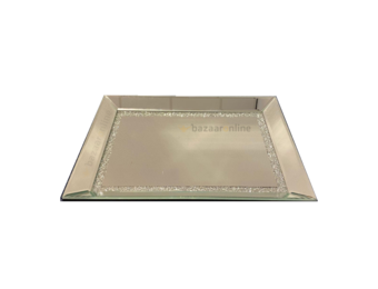 Dienblad Julia - Klein - 25 x 40 cm - Zilver / Spiegelglas