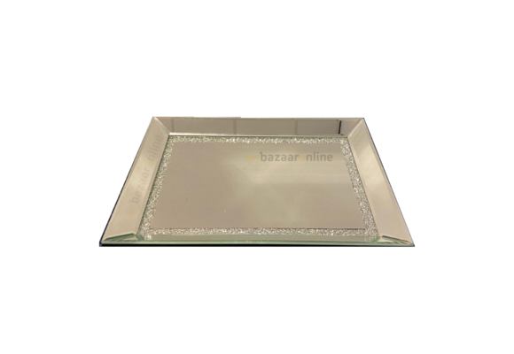 Dienblad Julia - Klein - 25 x 40 cm - Zilver / Spiegelglas