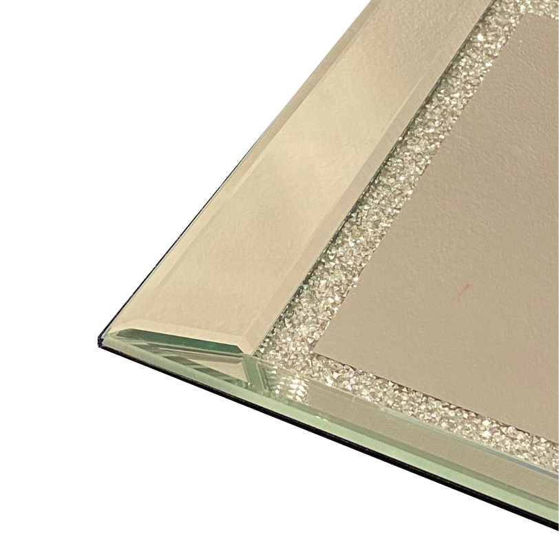 Dienblad Julia - Klein - 25 x 40 cm - Zilver / Spiegelglas