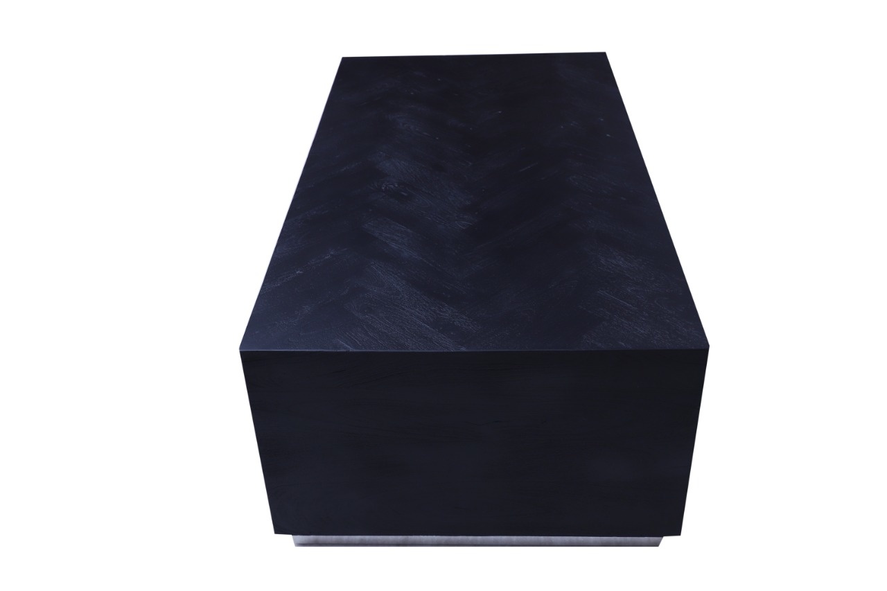 Black Bonito - Bloktafel - visgraat look - 130 x 70 cm