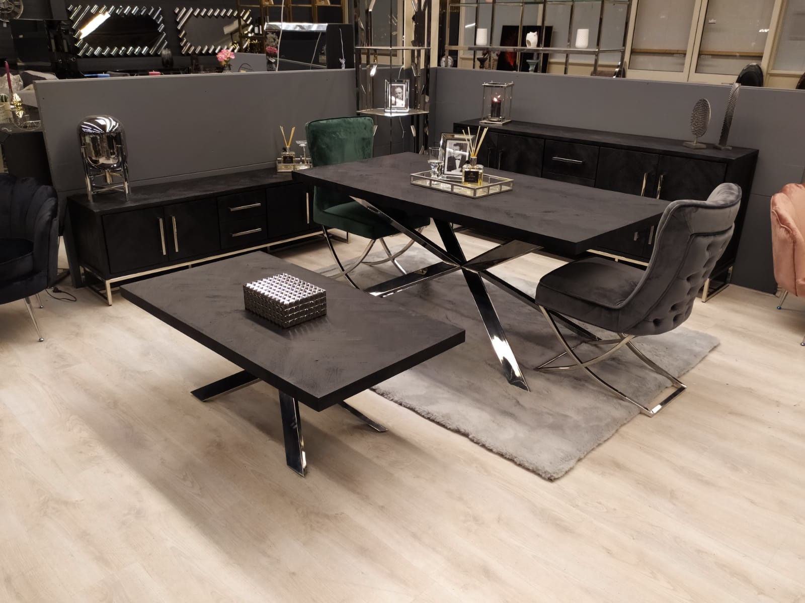 Salontafel Rixos 2 Black Bonito - visgraat look