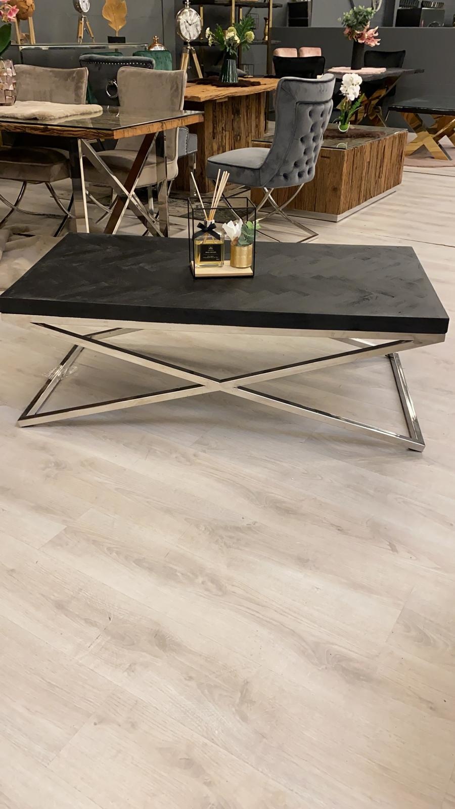 Salontafel Rixos 2 Black Bonito - visgraat look