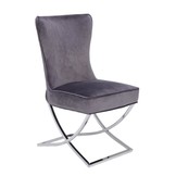 Stoel Luxor Grijs Velvet / Silver