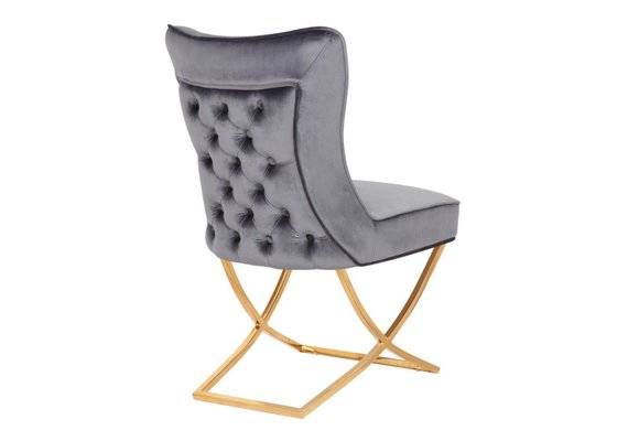 Stoel Luxor Grijs Velvet / Gold