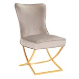 Stoel Luxor Taupe Velvet / Gold