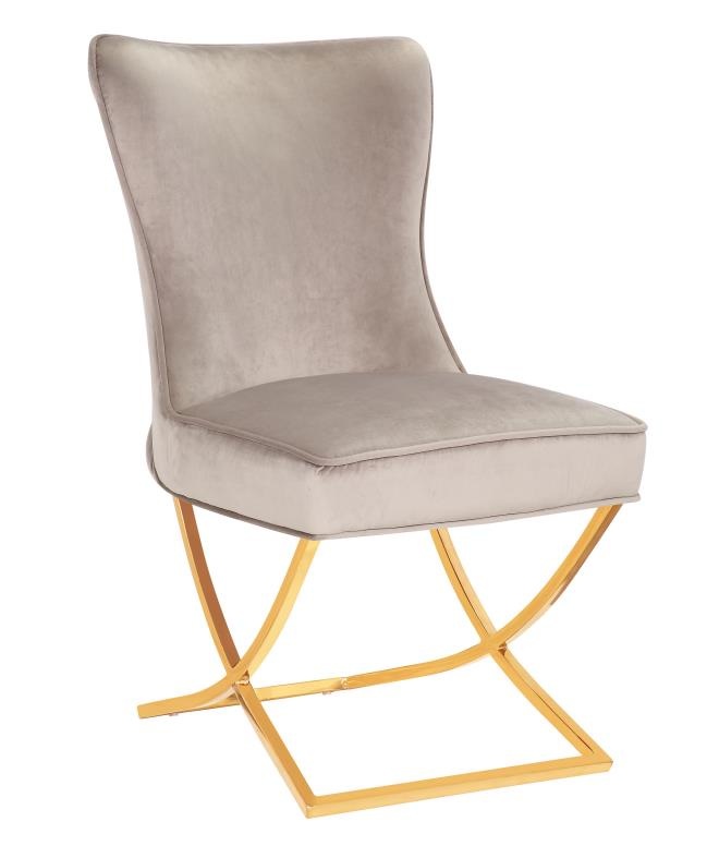 Stoel Luxor Taupe Velvet / Gold