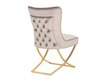 Stoel Luxor Taupe Velvet / Gold