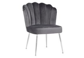 Schelpstoel Lyon Velvet Grijs / Zilver