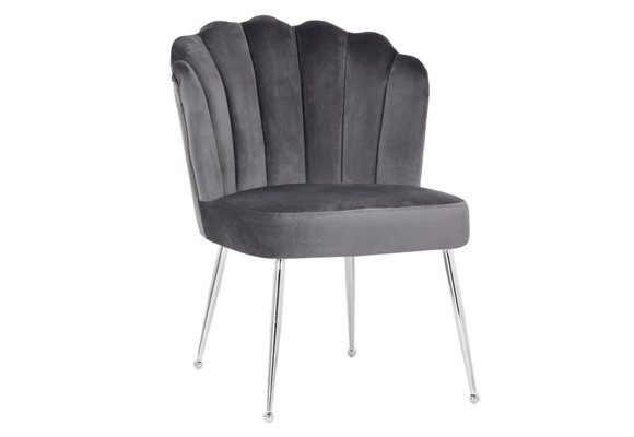 Schelpstoel Lyon Velvet Grijs / Zilver