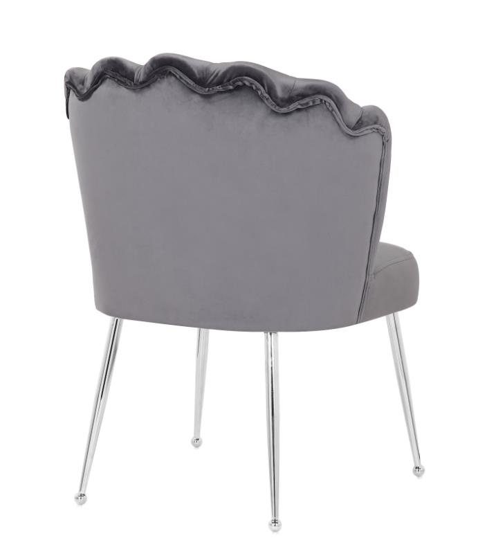 Schelpstoel Lyon Velvet Grijs / Zilver