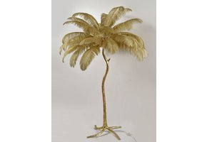 Vloerlamp Palmboom met veren - Gold