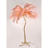 Vloerlamp Palmboom met veren - Gold / Roze
