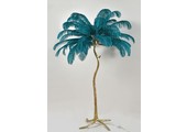 Vloerlamp Palmboom met veren - Gold / Blue