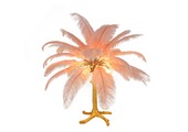 Tafellamp Palmboom met veren - Gold / Roze