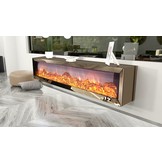 Tv-meubel Dubai Spiegelglas - Brons glas - incl. elektrische sfeerhaard