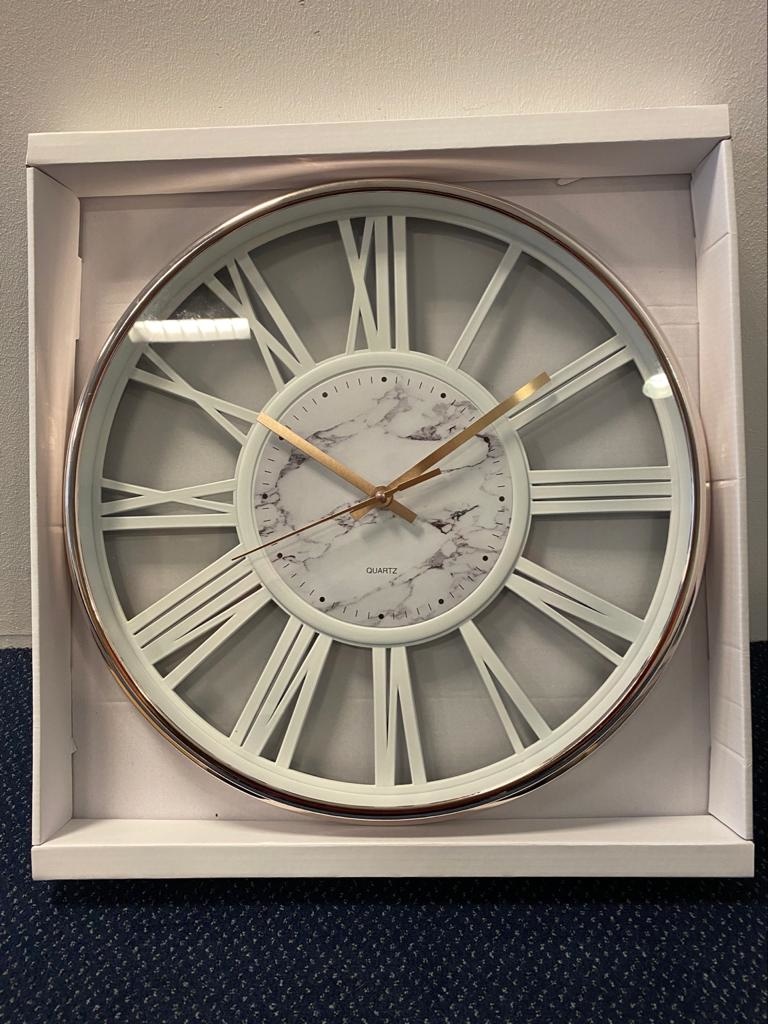 Klok Ferna - Rose / Wit - 40 CM - Wit Marmer