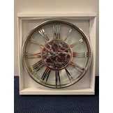 Klok Ferna - Zilver / Zilver - 40 CM - Zwart marmer