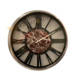 Klok Ferna - Zilver / Zwart - 40 CM - Zwart Marmer