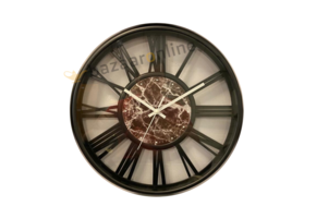 Klok Ferna - Zwart / Zwart- 40 CM - Zwart Marmer