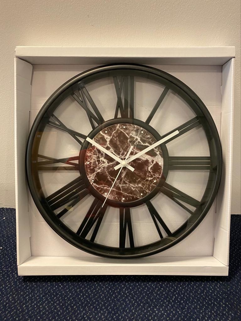 Klok Ferna - Zwart / Zwart- 40 CM - Zwart Marmer