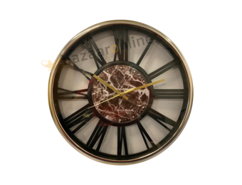 Klok Ferna - Zwart / Goud - 40 CM - Zwart Marmer