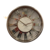 Klok Ferna - Zilver / Zilver - 40 CM - Wit Marmer