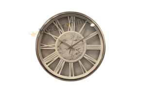 Klok Ferna - Zilver / Wit - 40 CM - Wit Marmer