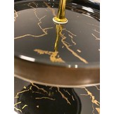 Etagère Zwart / Goud 3-laags -  Marmer design