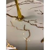 Etagère Wit / Goud 3-laags -  Marmer design