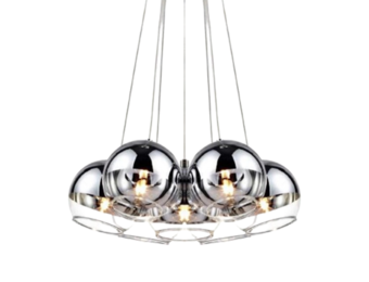 Hanglamp bollen Smoking glass 7 lichts