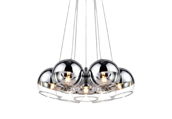 Hanglamp bollen Smoking glass 7 lichts