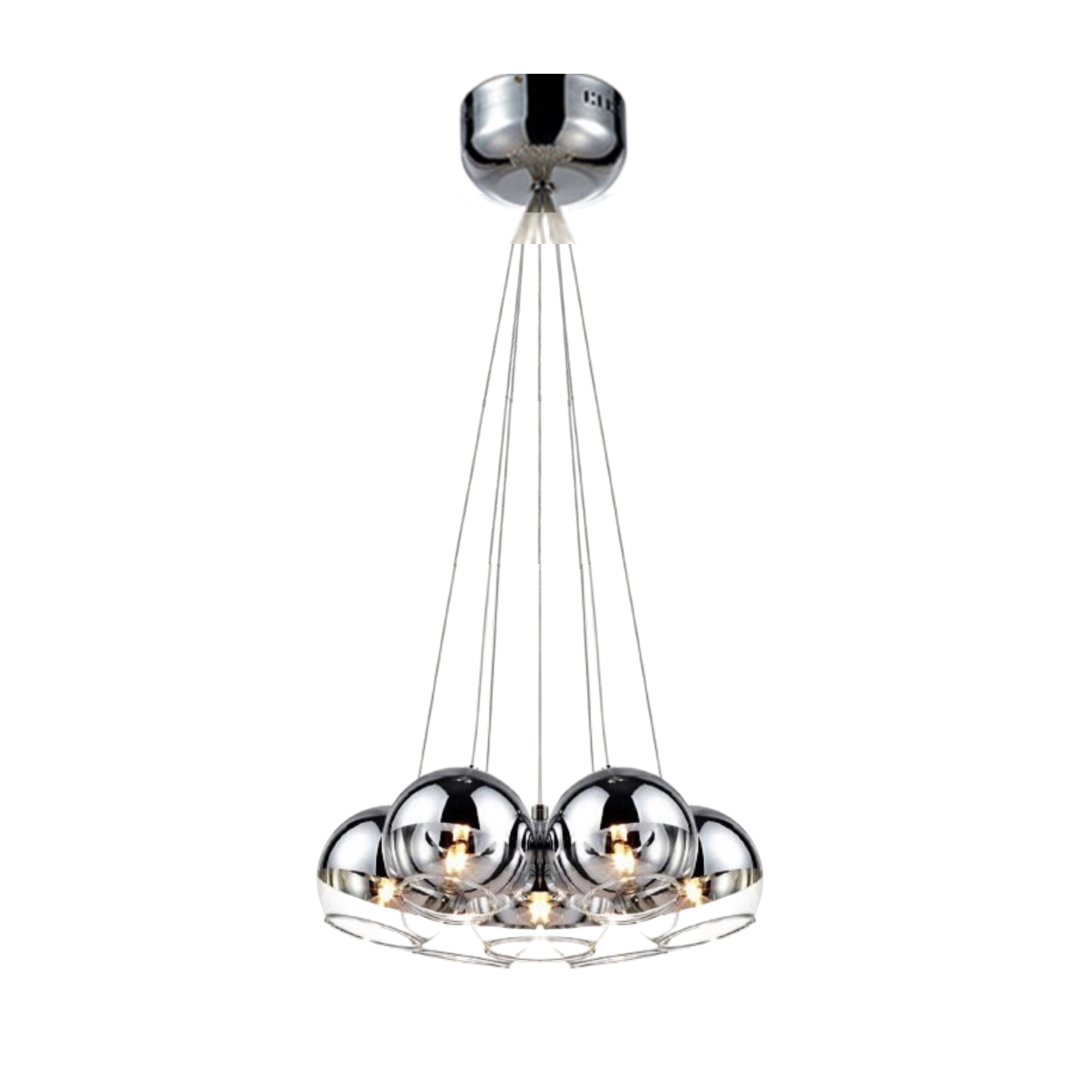 Hanglamp bollen Smoking glass 7 lichts