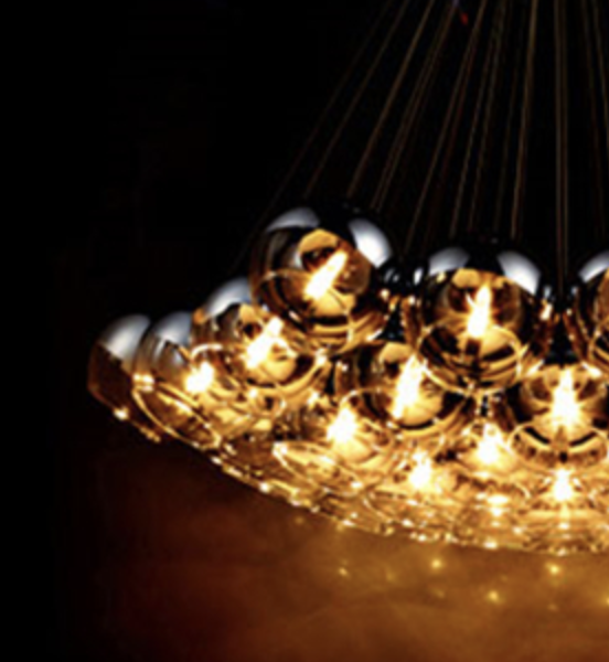 Hanglamp bollen Smoking glass 7 lichts