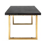 Eettafel U-poot Black Bonito - visgraat look - Gold