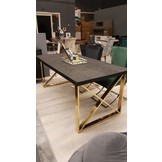 Eettafel Rixos Black Bonito - visgraat look - Gold